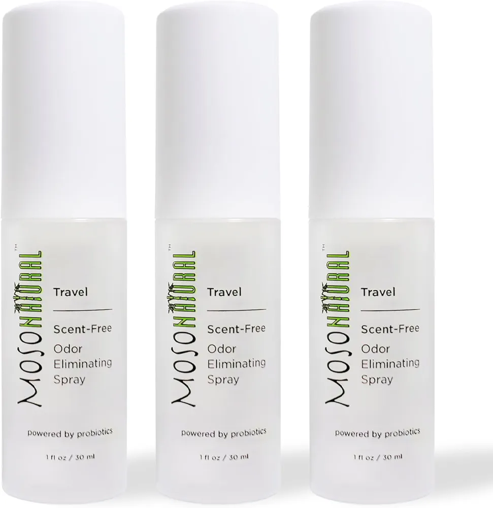 Moso Natural Scent-Free Travel Size Air Freshener Spray (3 Pack) An Unscented Travel-Size Odor Eliminator. 30ml