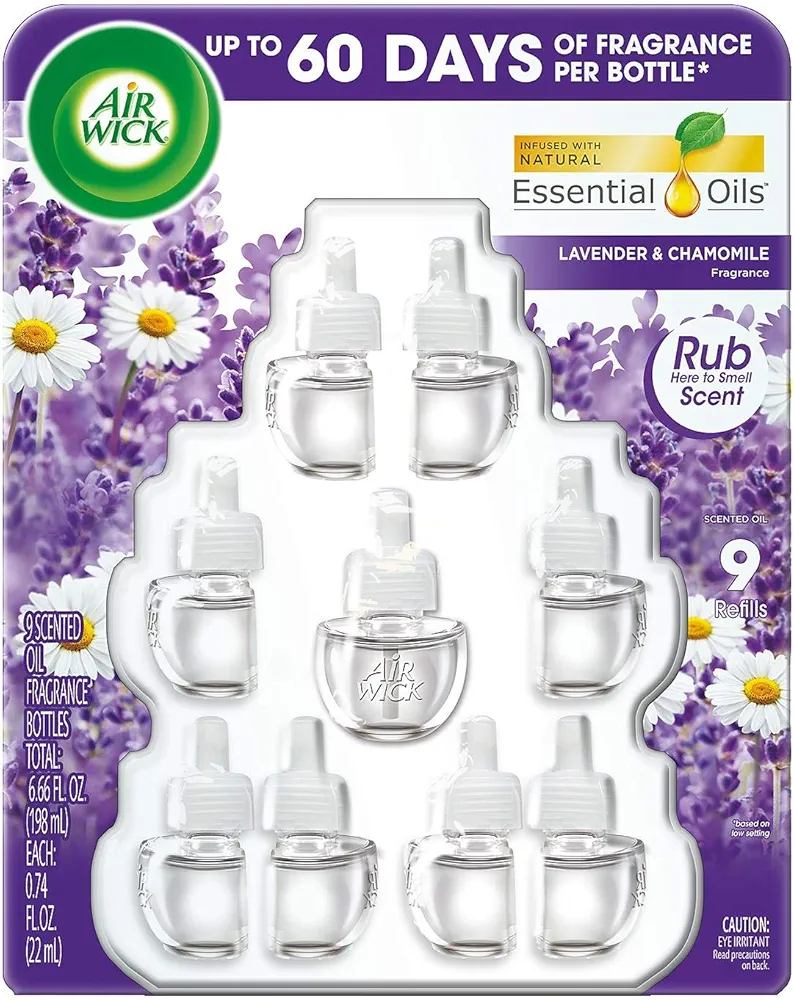 Air Wick Scented Oil Air Freshner, 9 Refills - Lavender and Chamomile