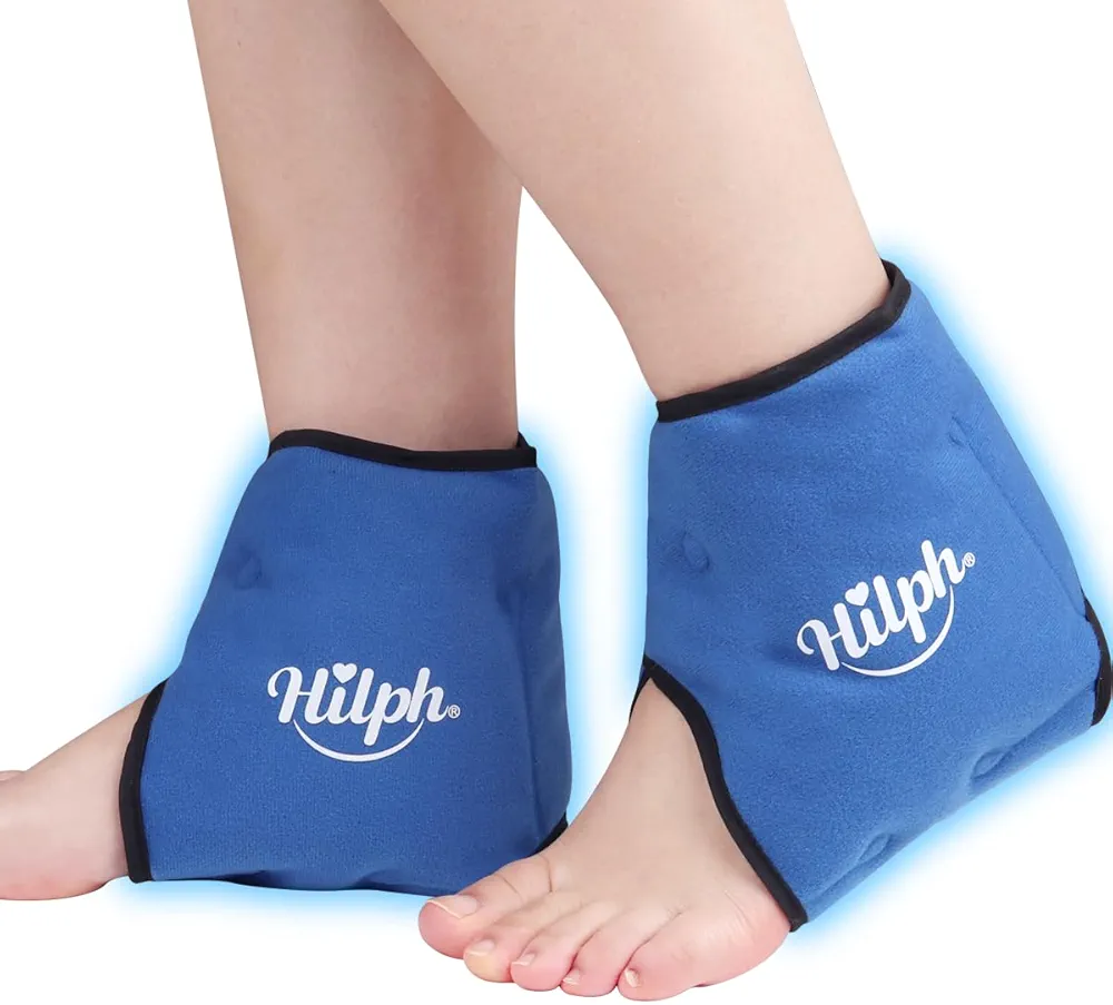 Hilph Ankle Ice Pack for Plantar Fasciitis & Sprained,Reusable Cold Pack Wrap for Ankle Injuries, Hot Cold Therapy Ankle Ice Wrap for Injuries Swelling, Achilles Tendonitis (2 Packs, Blue)