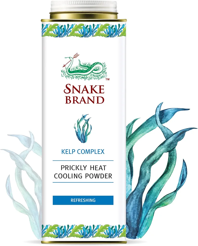 Snake Brand Prickly Heat Cooling Powder for Everyday Use - Anti-Chafing, Heat Rash Relief, Ocean Fresh Kelp Scent (9.9 Oz / 280g)