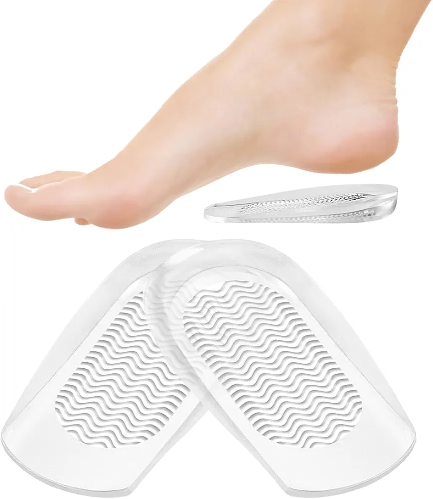 Heel Cushions for Heel Pain Relief, Gel Heel Inserts for Achilles Tendonitis Relief and Heel Spurs, Heel Cups Provide Support and Cushioning for Men Women (S: W4.5-8 | M4.5-7, Clear)