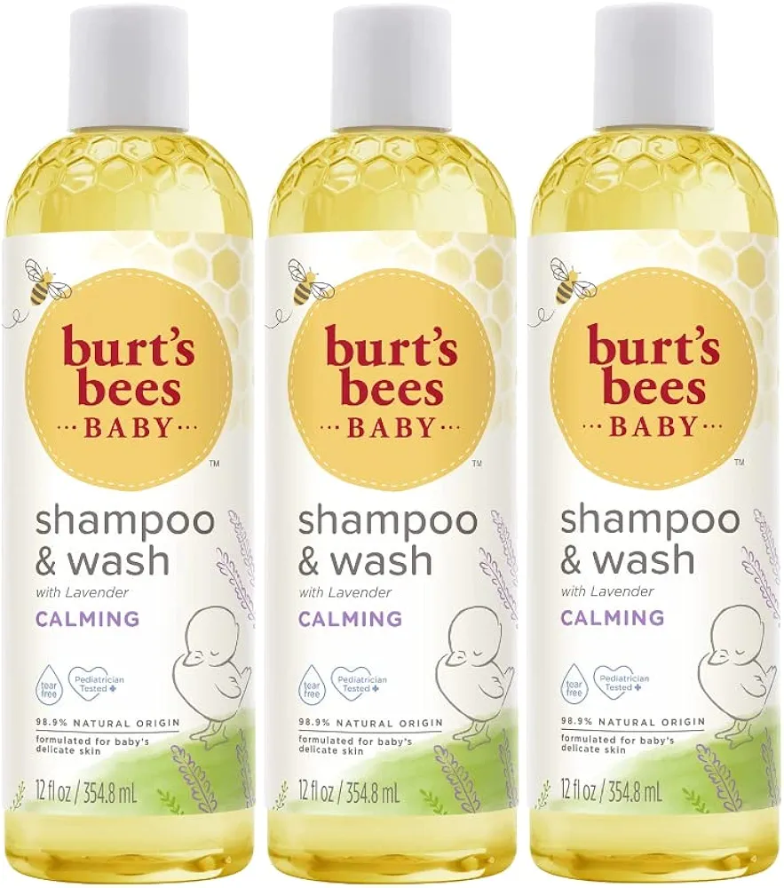 Burt’s Bees Baby Shampoo & Wash, Calming, 12 Ounces (Pack of 3) (Packaging May Vary)