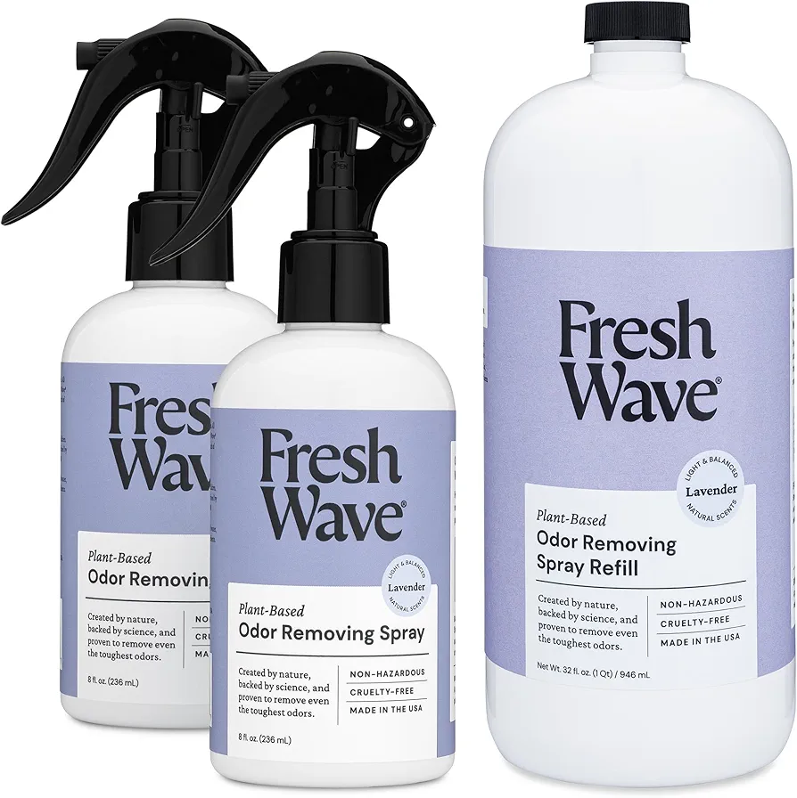 Fresh Wave Lavender Odor Removing Spray Bundle: (2) 8 fl. oz. Lavender Sprays + (1) 32 fl. oz. Lavender Spray Refill