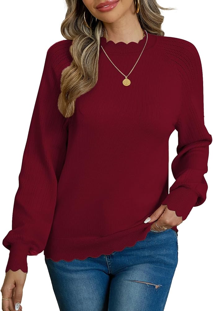 CiCiBird Women 2024 Fall Winter Sweater Trendy Long Sleeve Knit Pullover Mock Neck Soft Fit Tops