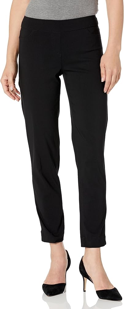 SLIM-SATION Women's Petite Wide Band Pull on Ankle Pants