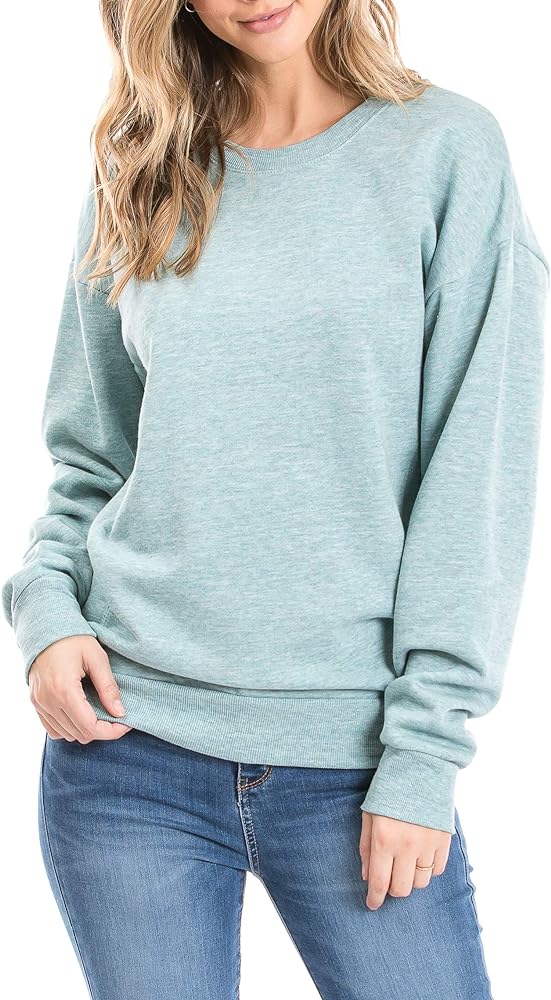 Urban Look Womens Casual Fleece Lined Pullover Sweatshirt with Plus Sizes