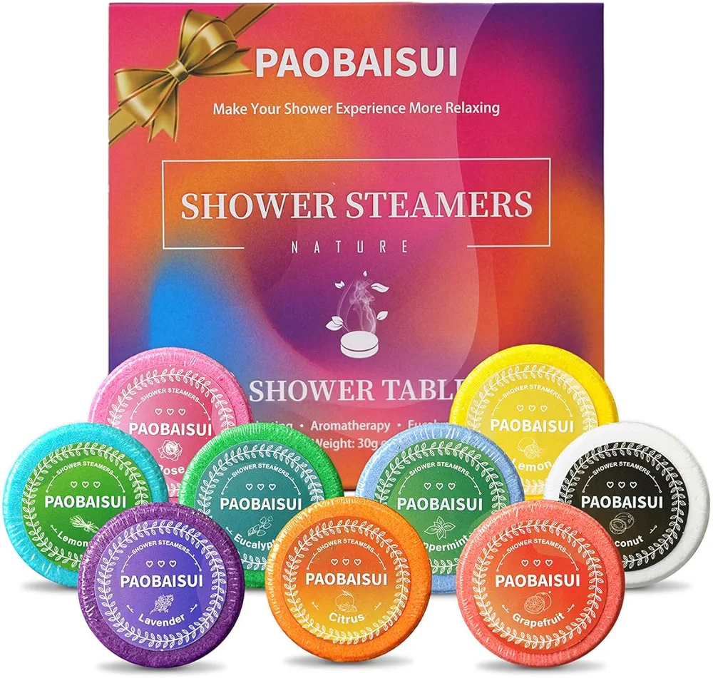 9 Pack Shower Steamers Aromatherapy Shower Tablets Birthday Gifts for Women, Bath Bombs Gifts for Her,Spa Gifts for Women,Vapor Shower Accessories with Essential Oils Stress Relief