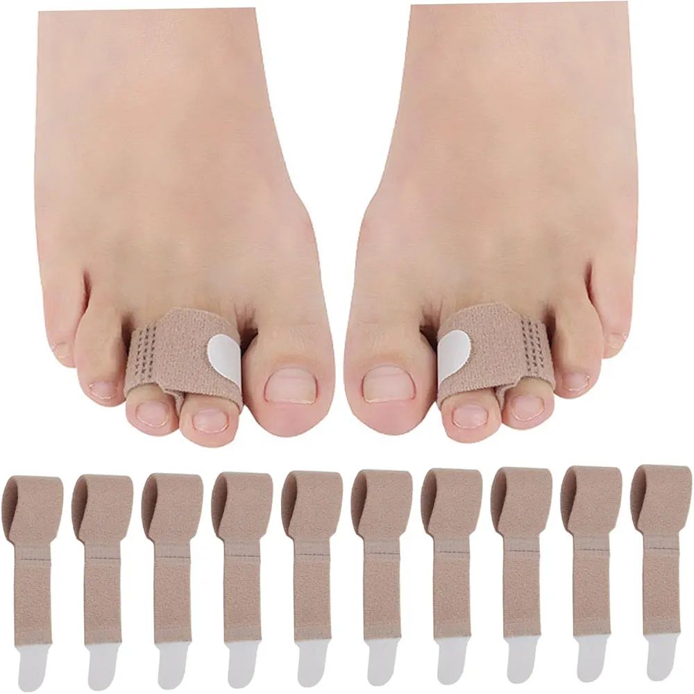 Toe Splints for Straightening 10PCS Skin-Friendly Breathable Hammer Toe Straightener with Fasten Tape Hammer Toe Corrector for Women Overlapping Toe, Bent Toe, Crooked Toesand Hand Finger Correcting