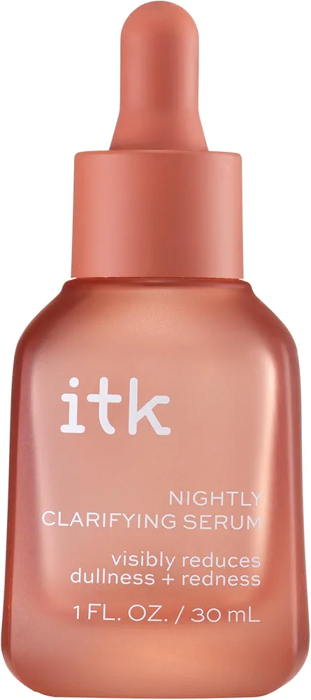 ITK Nightly Clarifying Serum - Prevent Signs of Aging + Skin Congestion - Plant-Based Retinol + Azelaic Formula + Pepties for Healthier-Looking Skin + Uneven Skin Tone - Dark Spots - Redness