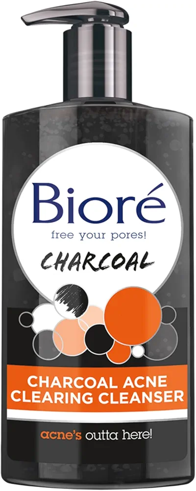 Bioré Charcoal Acne Cleanser, Salicylic Acid Treatment, Helps Prevent Breakouts, Oil Absorption and Control for Acne Prone, Oily Skin, 6.77 Ounce