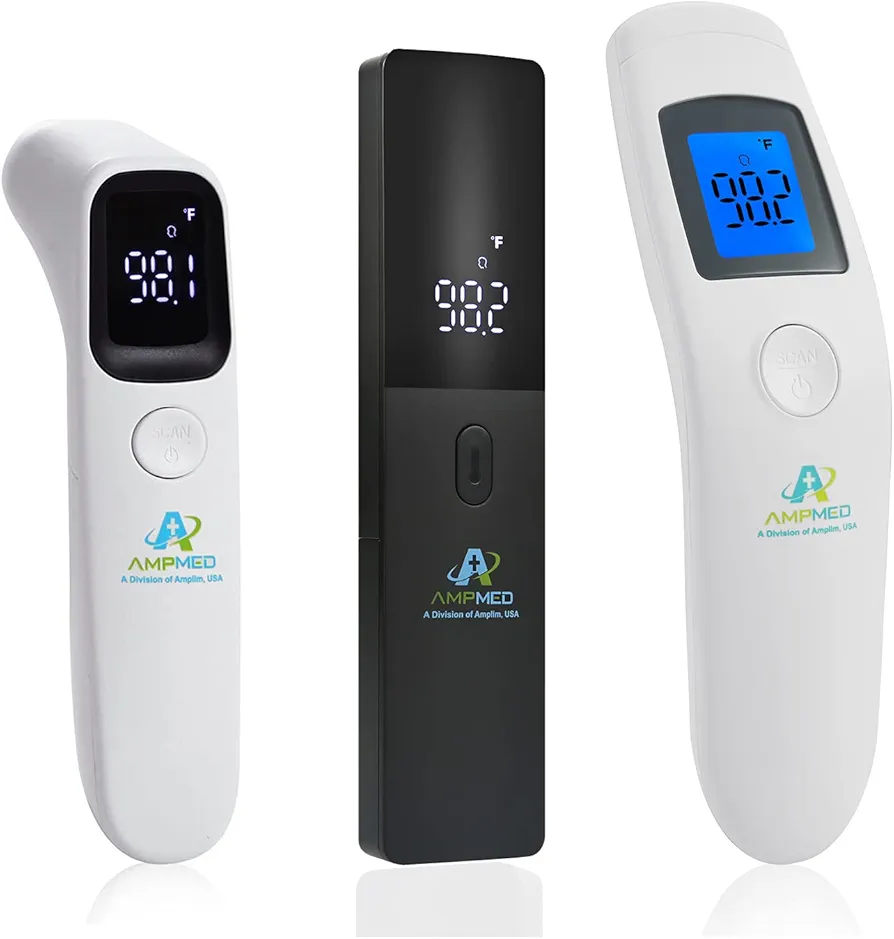 Amplim Baby Care Bundle Non-Contact Infrared Digital Forehead Thermometer for Adults and Baby