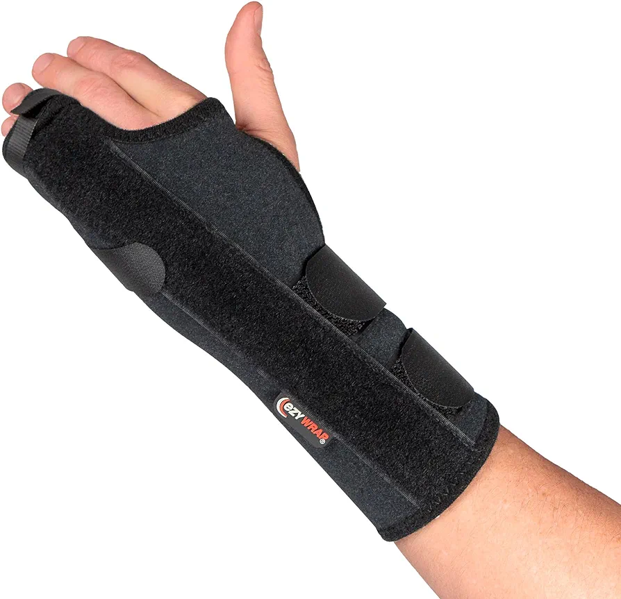 The Boxer Orthopedic Hand & Wrist Brace – Wrist Support Brace for Women & Men – Comfortable Wrist & Hand Wraps w/Finger Splints for Metacarpal Fracture, Sprain, or Swelling (Black) - Regular