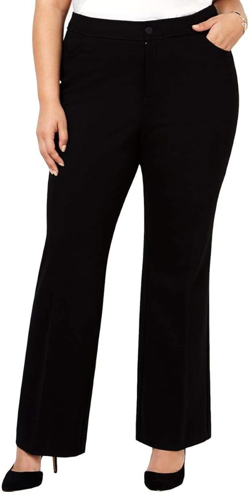 Anne Klein Women's Plus Size 5 Pkt Trouser Pant-Black