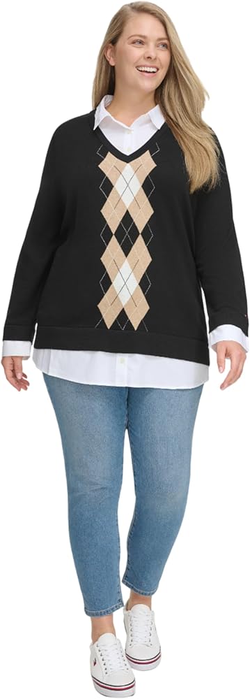 Tommy Hilfiger Women's Layered Look Soft Polished Sweater