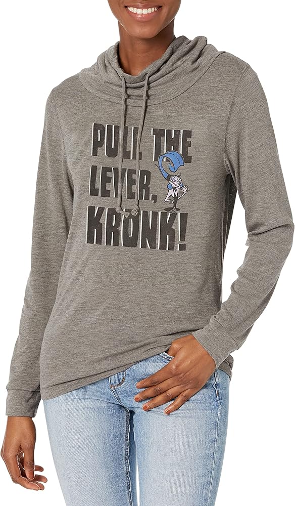 Disney Emperor's New Grove Pull The Lever Women's Cowl Neck Long Sleeve Knit Top