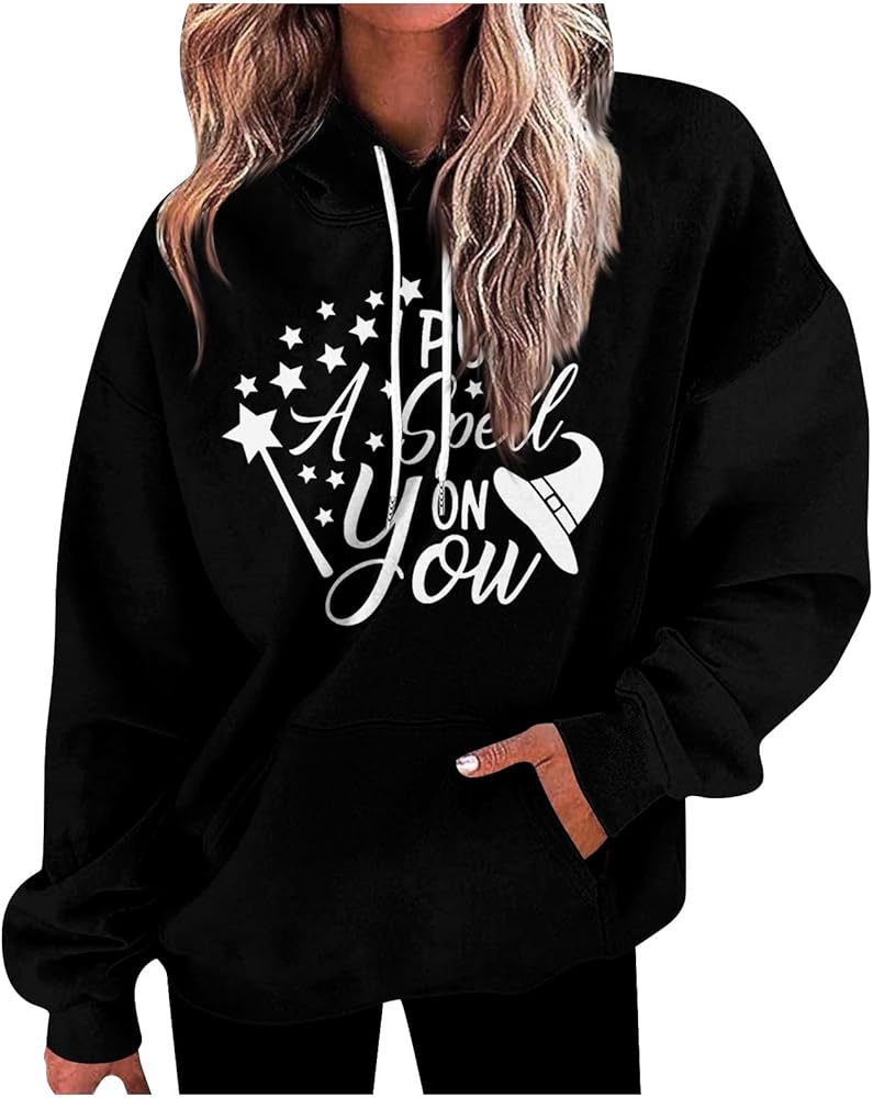 XHRBSI Womens Lightweight Zip Up Hoodie Halloween Fashion Daily Versatile Casual Crewneck Sweatshirts Long Sleeve Printed