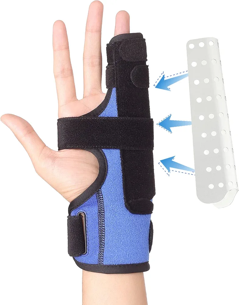 Pinky Finger Splint, Metacarpal Splint for 4th or 5th Finger, Finger Support Brace for Broken Finger, Trigger Finger, Arthritis, Straightening, Fits Right or Left Hand(S/M)