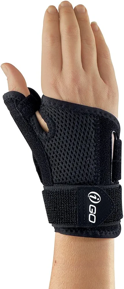 iGo-72100 Adjustable Thumb Stabilizer- One Size, Right and Left Hand, Arthritis, Carpal Tunnel, Three-pronged stabilizer for Joint Stability