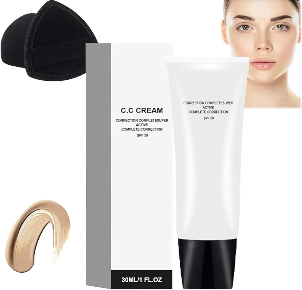 CC Cream,Skin Tone Adjusting CC Cream,CC Cream Self Adjusting For Mature Skin,Skin Sunscreen,Cosmetics CC Cream,Skin Toning Cc Cream, Sunscreen And Foundation,Skin Tone CC Cream SPF 50 (Natural-1Pcs)