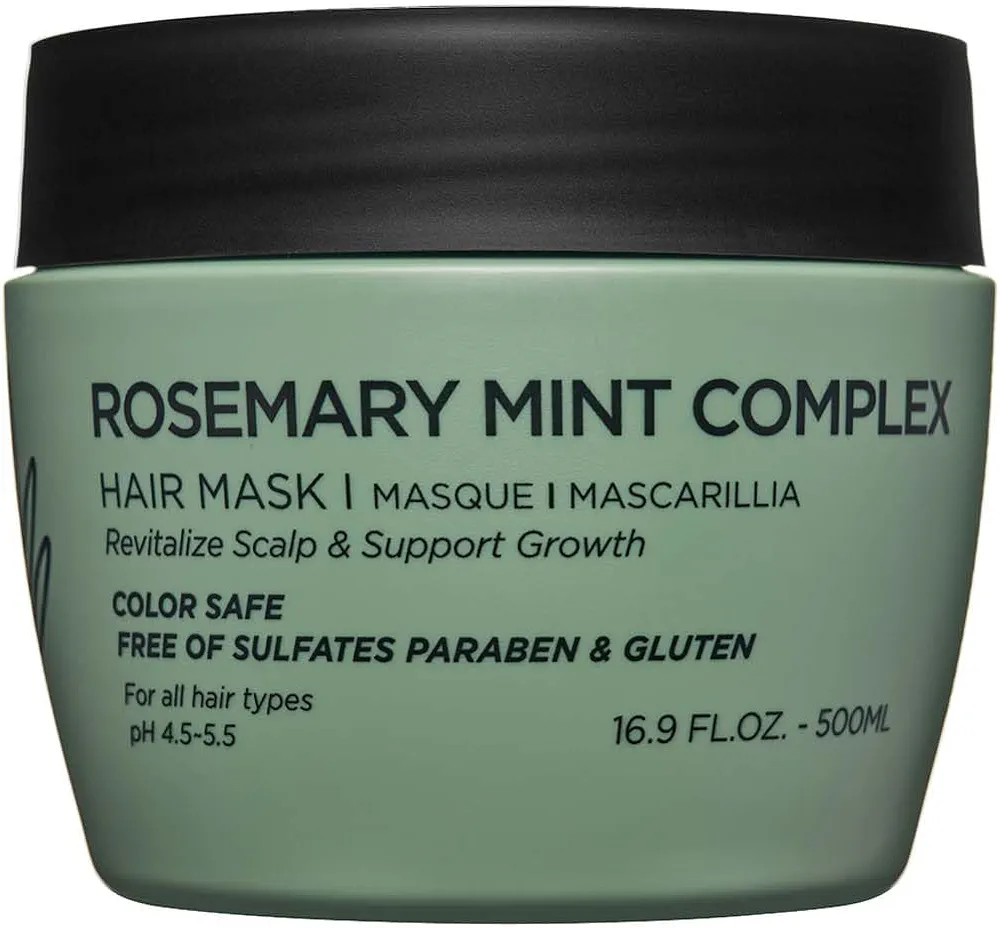 Luseta Rosemary Mint Hair Mask for Dry Damaged Hair Strengthening Hair Treatment for Thinning Hair Deep Nourishment for Split Ends, and Breakage Color Safe for All Hair Type 16.9oz