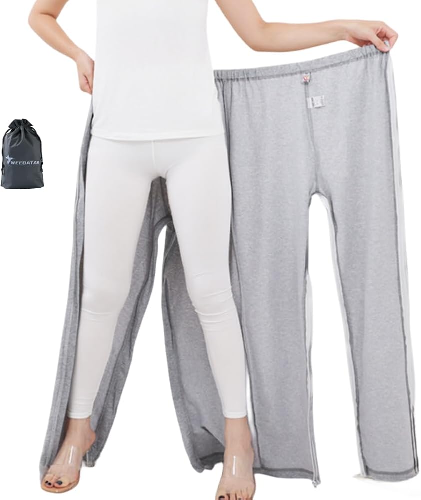 Unisex Patient Pants,Bedridden Patient Clothing,Disability Clothing with Zippers,Hospital Gowns Nursing Aid