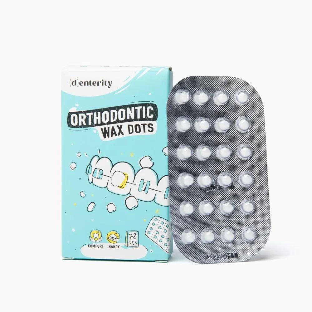 OrthoBliss Braces Wax Dots- Ergonomically Made to Ease Braces Irritation & Pain- Easy Application for First Time Braces Users- Precut Ortho Wax Dots- Oral Care Kit for Braces- 72ct Pack of 1