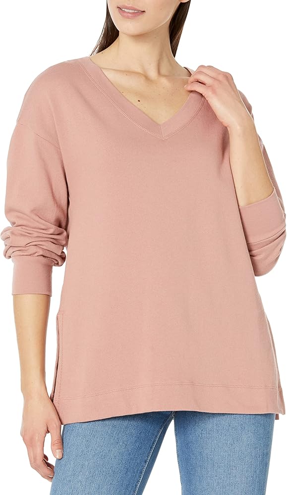 GAP Women's Fleece Oversized V-Neck Tunic Top Shirt