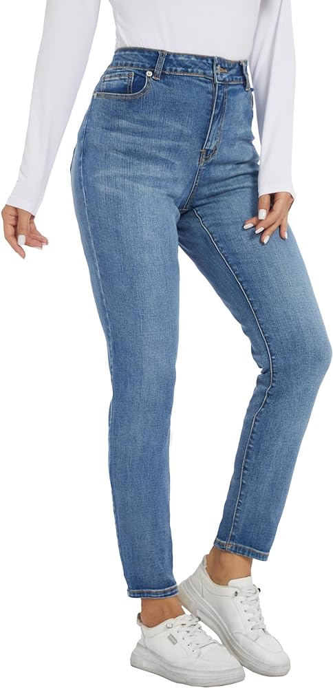 LICTZNEE Jeans for Women High Waist, Skinny Stretchy Jeans Slim Fit Leg Pants with Pockets Tummy Control Butt Lift