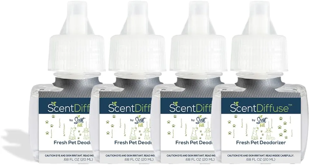 Scent Fill Fresh Pet Plug in Air Freshener, 4 Scented Oil Refills