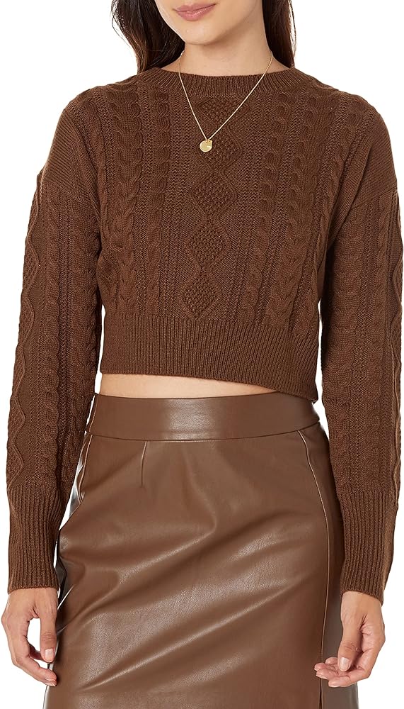 The Drop Women's Waylon Cropped Cable Sweater