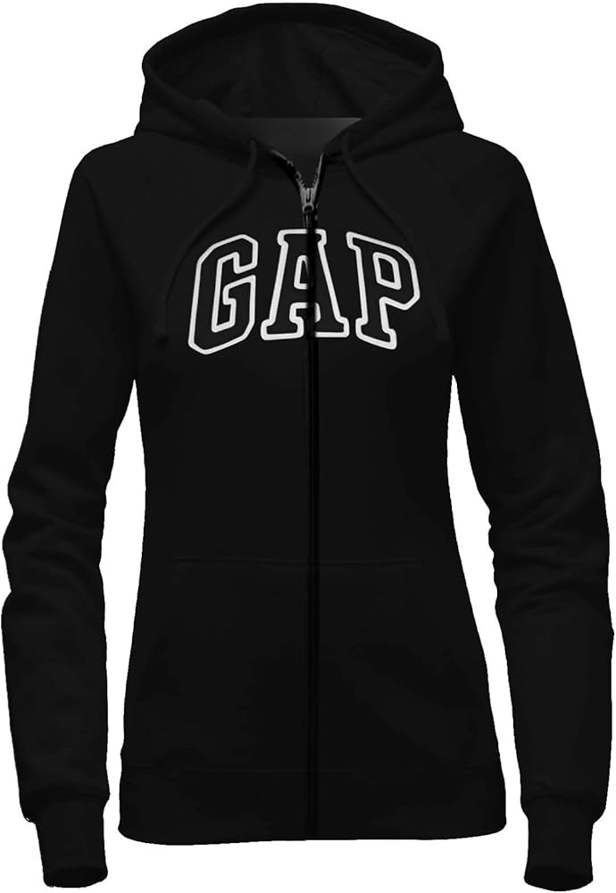 GAP Womens Fleece Arch Logo Full Zip Hoodie