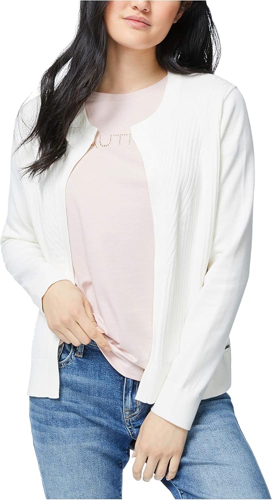 Nautica Women's Ribbed Open Layering Cardigan