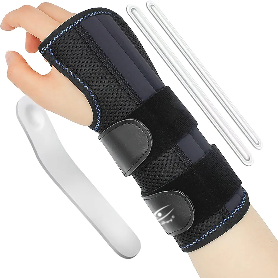 HiRui Wrist Brace for Carpal Tunnel Arthritis, Wrist Support with Splints Compression Hand Support for Tendonitis Sprain, Fits Day&Night Sleep Support, Adjustable (Medium, Right Hand (Pack of 1))