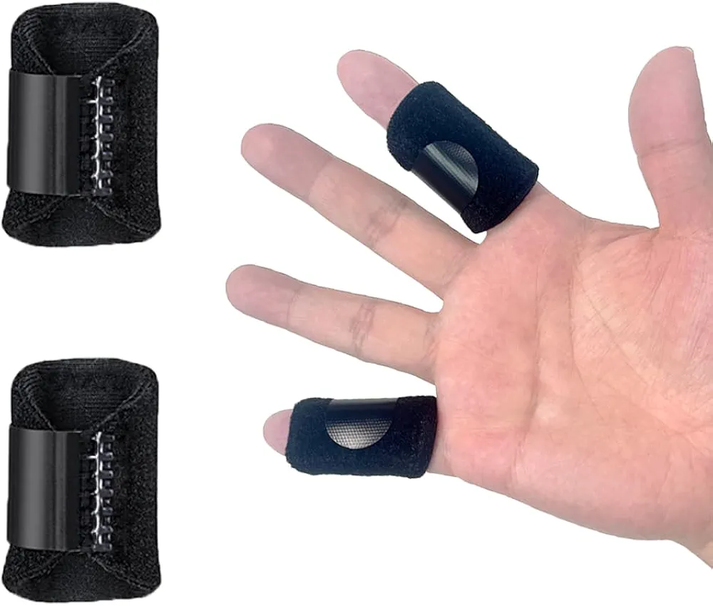 Thumb Finger Splints (2Pcs), Trigger Finger Splint Thumb Brace for Broken Fingers, Straightening, Arthritis, Sprain, Finger Protector Support for Thumb/Middle/Ring/Index/Pinky Finger