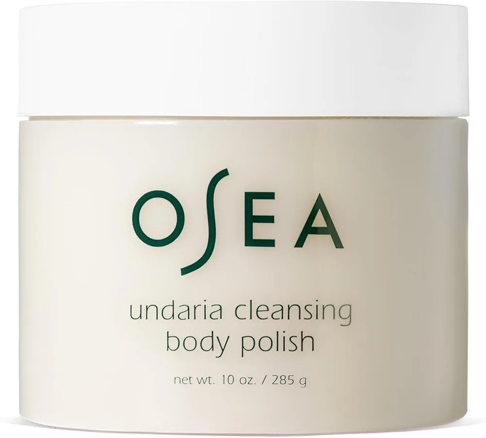 OSEA Undaria Cleansing Body Polish 10oz - Spa-Worthy AHA Body Exfoliator with Pumice and Undaria Seaweed - Nourishing Cleanser & Body Scrub - Clean Beauty - Vegan Body Care