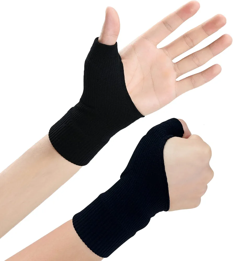 Wrist Thumb Support Compression Gloves (1 Pair), Breathable Wrist Brace Compression Sleeves with Soft Gel Pads for Tendonitis, Arthritis, Carpal Tunnel Splint for Relieve Hand Wrist Thumb Joint Pain