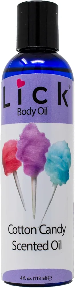 LICK Cotton Candy Scented Body Oil - Vitamin E Infused, Moisturizing and Hydrating After Shower Body Oil, Antioxidant Protection, Soothing Aromatherapy - Natural and Gentle for All Skin Types