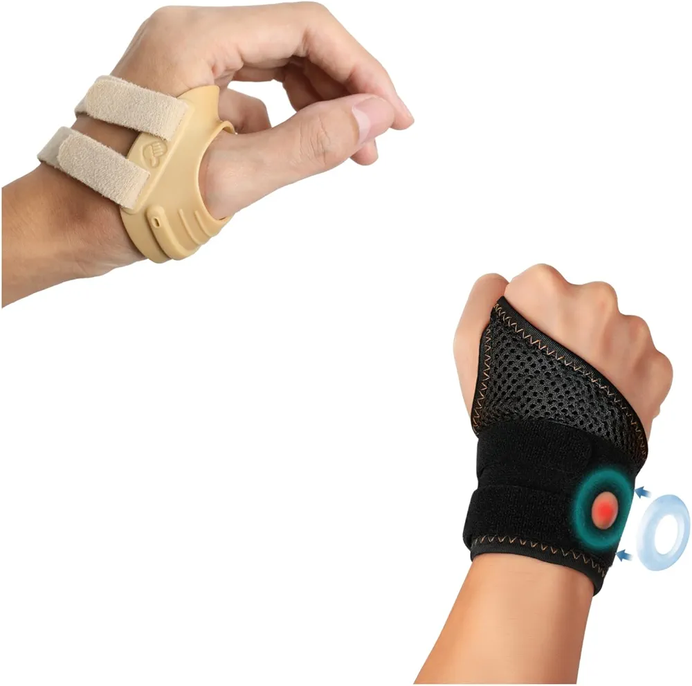 CMC Thumb Brace Bundle with Wrist Brace for TFCC Tear, Both M Size