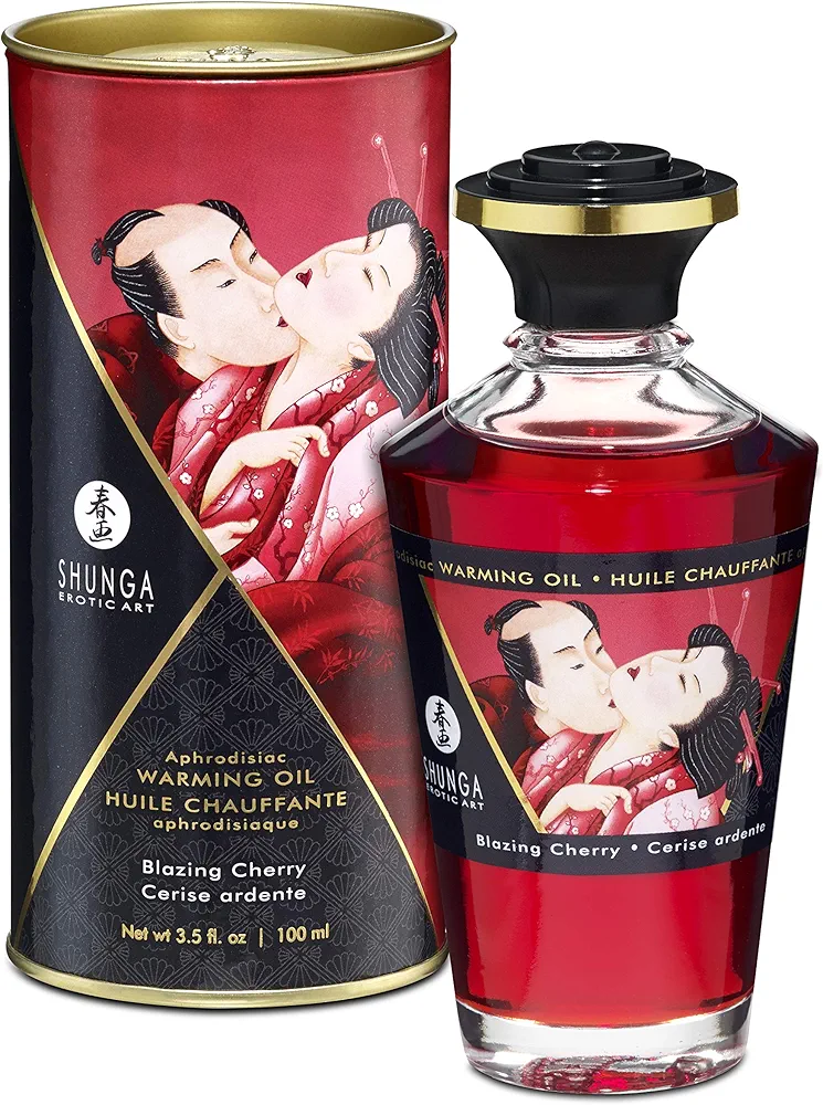 Shunga Warming Massage Oil 3.5 Fluid Ounces (Cherry)