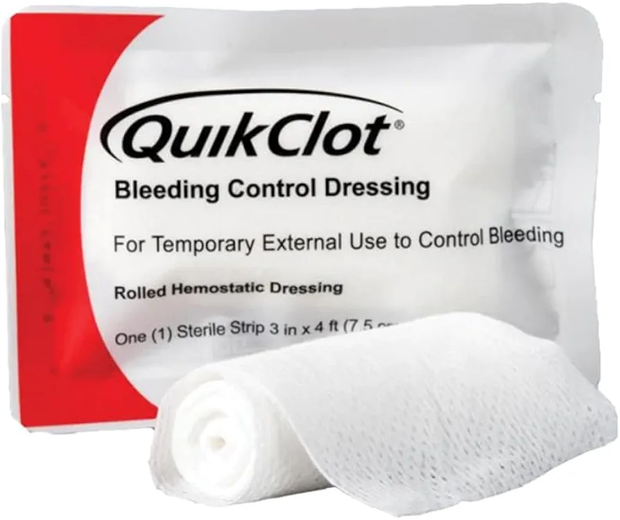 QuikClot® Clotting Gauze | Bleeding Hemmorhage Control Dressing 3" x 48" (4ft) by Teleflex | Public Access Hemostatic