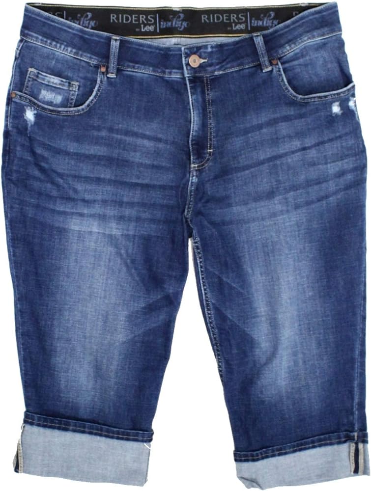 Riders by Lee Indigo womens Modern Collection Denim Skinny Cuffed Capri