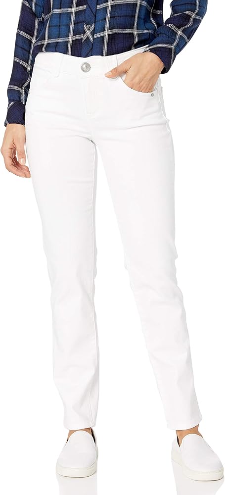 Democracy Women's Ab Solution Straight Leg Jean, Optic White, 2