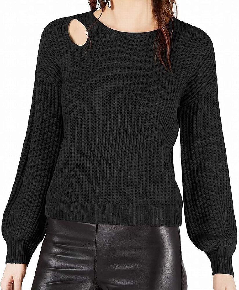 Bar III Women's Balloon-Sleeve Cutout Sweater