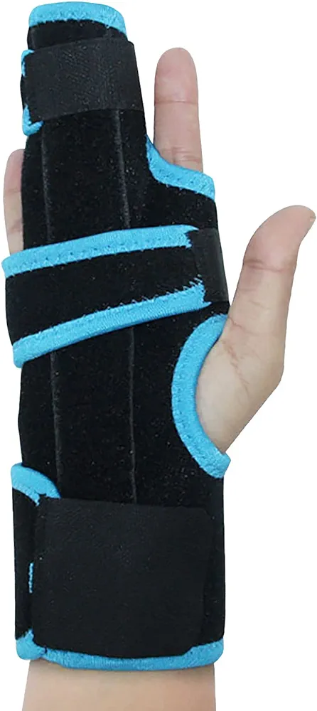 Finger Splint Adjustable Two Finger Stabilizer Straightener Immobilizer Hand Support Brace for Arthritis Fracture Broken Dislocated Trigger Finger fits Left or Right Hand