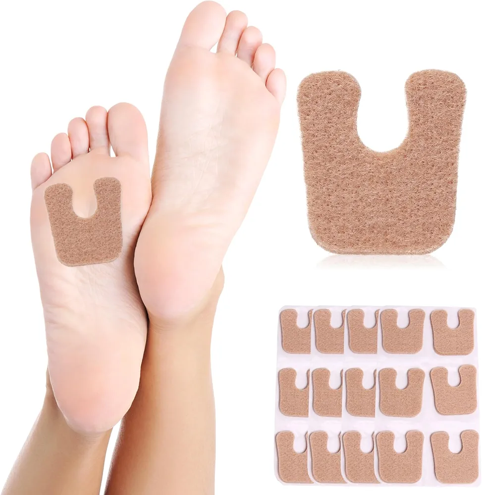 24 pcs MoyRetty U-Shaped Felt Callus Pads | Protect Calluses from Rubbing on Shoes | Reduce Foot and Heel Pain for women