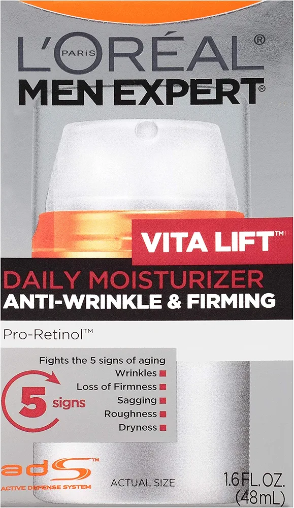 L'Oreal Paris Men Expert Vitalift Anti-Wrinkle & Firming Face Moisturizer with Pro-Retinol, 1.6 oz