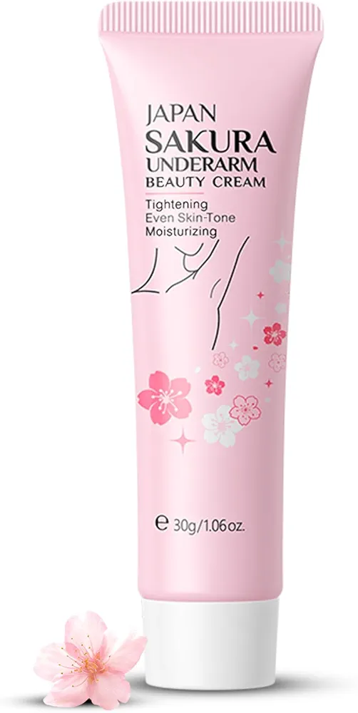 Sakura-Brightening Booster Cream, Sakura-Underarm Brightening Cream, Japanese Body Care Cream with Cherry Blossom Extract & Niacinamide, Armpit Cream Nourishing and Hydrated Skin 30g, 1.06 Oz