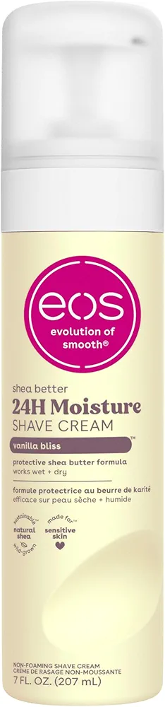 eos Shea Better Shaving Cream- Vanilla Bliss, Women's Shave Cream, Skin Care, Doubles as an In-Shower Lotion, 24-Hour Hydration, 7 fl oz