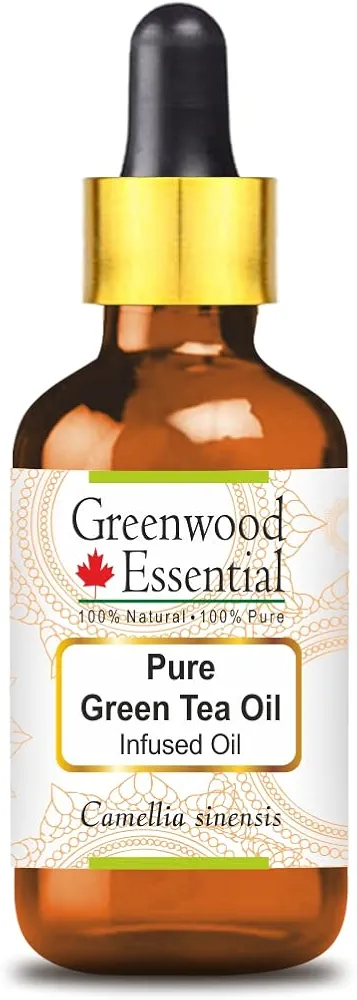 Pure Green Tea Oil (Camellia sinensis) with Glass Dropper 100% Natural Therapeutic Grade Infused 50ml (1.69 oz)