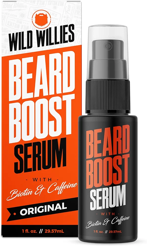 Wild Willies Beard Growth Serum - Natural Enhancer with Biotin, Caffeine & Essential Oils for Fuller, Thicker Facial Hair - Nourishing Daily Grooming